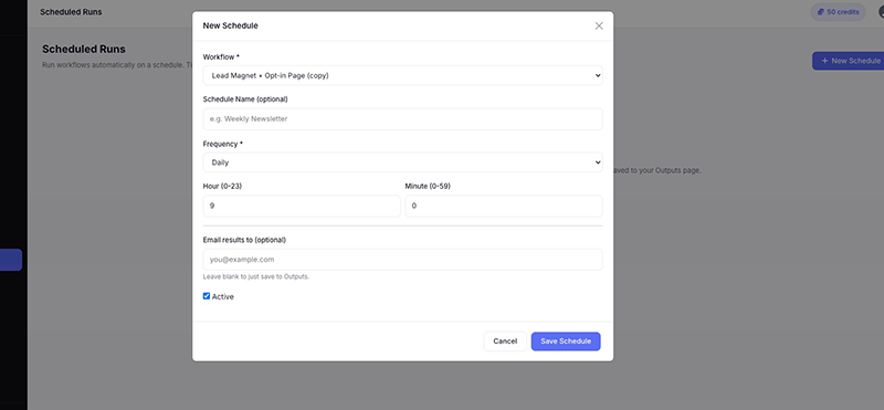FlowNode AI Scheduled Runs - run workflows automatically on a schedule